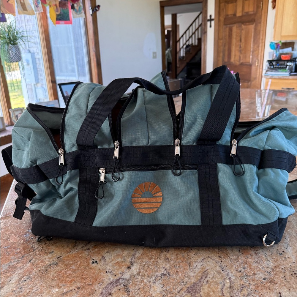Durable Green and Black Duffel Bag